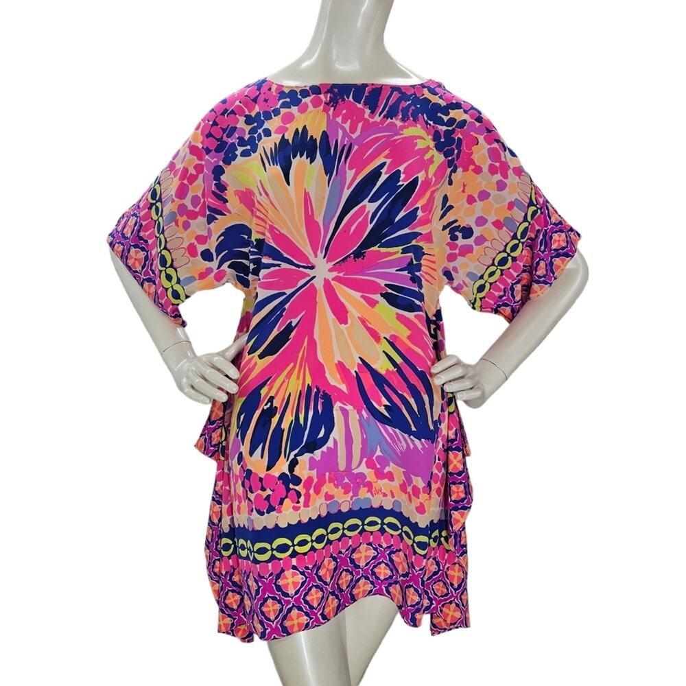 Lilly Pulitzer Caftan Dress Womens XXS XS Julie Silk Summer Sunset Multicolor